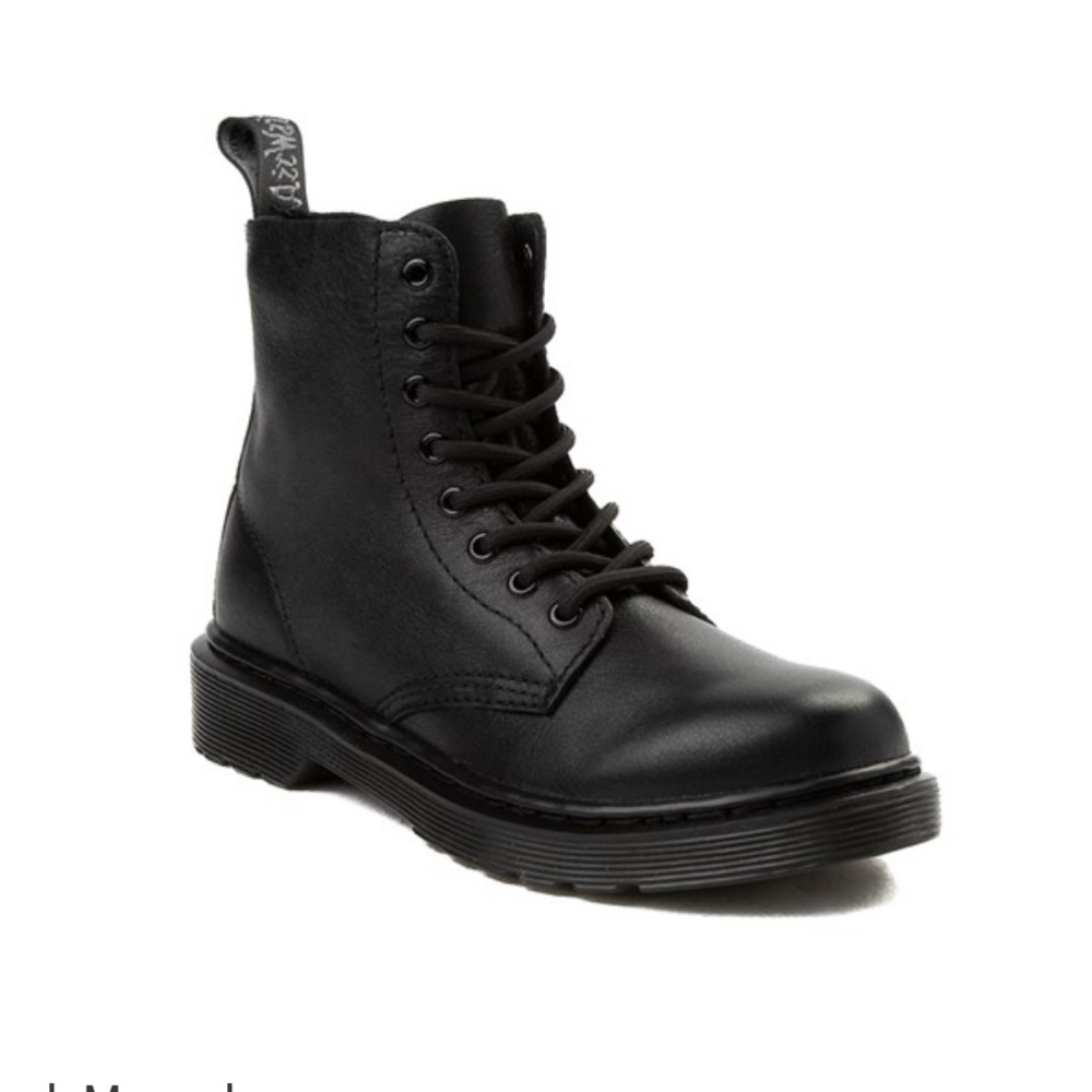Kids all black doc marten boots